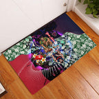Personalized Melbourne Football Demons Rubber Doormat Tropical Hibiscus Flowers - Pacific Fusion Style