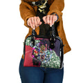 Personalized Melbourne Football Demons Shoulder Handbag Tropical Hibiscus Flowers - Pacific Fusion Style