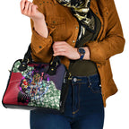 Personalized Melbourne Football Demons Shoulder Handbag Tropical Hibiscus Flowers - Pacific Fusion Style