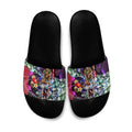 Personalized Melbourne Football Demons Slide Sandals Tropical Hibiscus Flowers - Pacific Fusion Style