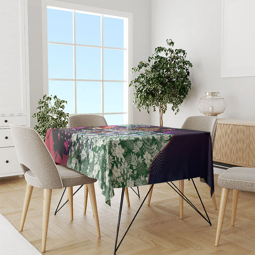 Personalized Melbourne Football Demons Tablecloth Tropical Hibiscus Flowers - Pacific Fusion Style