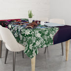 Personalized Melbourne Football Demons Tablecloth Tropical Hibiscus Flowers - Pacific Fusion Style