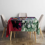 Personalized Melbourne Football Demons Tablecloth Tropical Hibiscus Flowers - Pacific Fusion Style