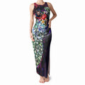 Personalized Melbourne Football Demons Tank Maxi Dress Tropical Hibiscus Flowers - Pacific Fusion Style