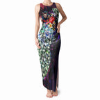 Personalized Melbourne Football Demons Tank Maxi Dress Tropical Hibiscus Flowers - Pacific Fusion Style