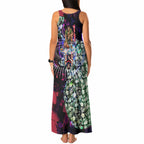 Personalized Melbourne Football Demons Tank Maxi Dress Tropical Hibiscus Flowers - Pacific Fusion Style