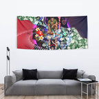 Personalized Melbourne Football Demons Tapestry Tropical Hibiscus Flowers - Pacific Fusion Style