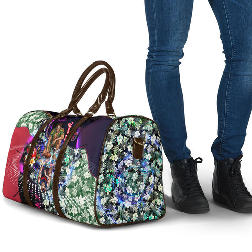 Personalized Melbourne Football Demons Travel Bag Tropical Hibiscus Flowers - Pacific Fusion Style