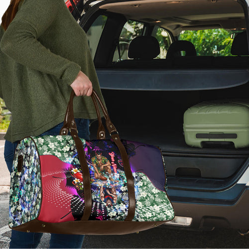 Personalized Melbourne Football Demons Travel Bag Tropical Hibiscus Flowers - Pacific Fusion Style