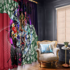 Personalized Melbourne Football Demons Window Curtain Tropical Hibiscus Flowers - Pacific Fusion Style