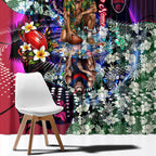 Personalized Melbourne Football Demons Window Curtain Tropical Hibiscus Flowers - Pacific Fusion Style