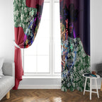 Personalized Melbourne Football Demons Window Curtain Tropical Hibiscus Flowers - Pacific Fusion Style