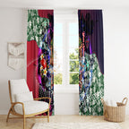 Personalized Melbourne Football Demons Window Curtain Tropical Hibiscus Flowers - Pacific Fusion Style