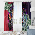 Personalized Melbourne Football Demons Window Curtain Tropical Hibiscus Flowers - Pacific Fusion Style
