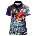 Personalized Melbourne Football Demons Women Polo Shirt Tropical Hibiscus Flowers - Pacific Fusion Style