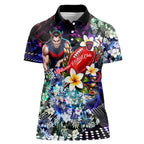 Personalized Melbourne Football Demons Women Polo Shirt Tropical Hibiscus Flowers - Pacific Fusion Style