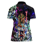 Personalized Melbourne Football Demons Women Polo Shirt Tropical Hibiscus Flowers - Pacific Fusion Style