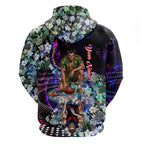 Personalized Melbourne Football Demons Zip Hoodie Tropical Hibiscus Flowers - Pacific Fusion Style