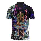 Personalized Melbourne Football Demons Zipper Polo Shirt Tropical Hibiscus Flowers - Pacific Fusion Style