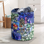 Personalized North Melbourne Football Kangaroos Laundry Basket Tropical Hibiscus Flowers - Pacific Fusion Style