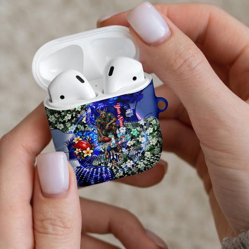 Personalized North Melbourne Football Kangaroos AirPods Case Tropical Hibiscus Flowers - Pacific Fusion Style