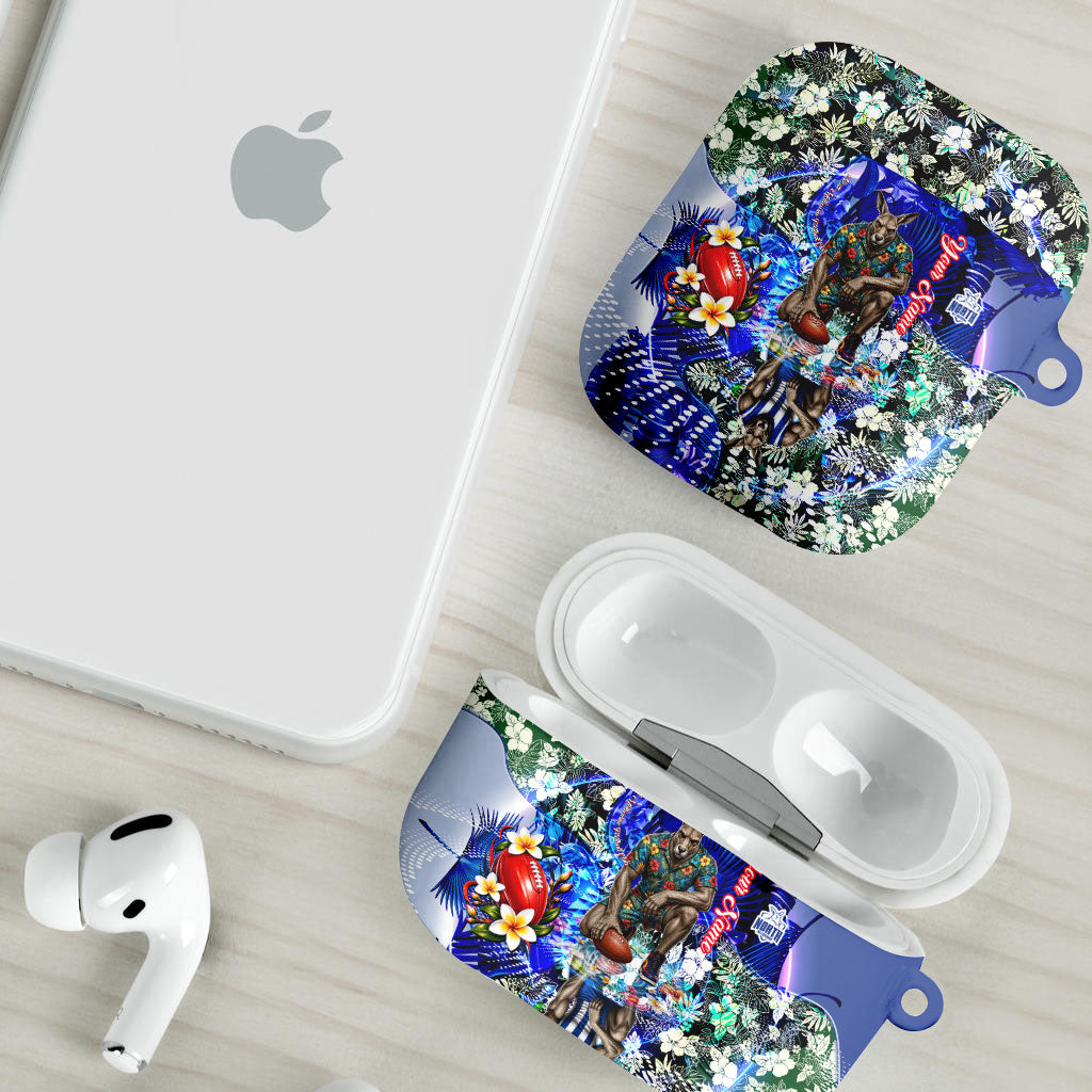 Personalized North Melbourne Football Kangaroos AirPods Case Tropical Hibiscus Flowers - Pacific Fusion Style