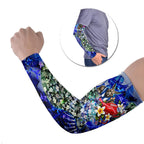 Personalized North Melbourne Football Kangaroos Arm Sleeves Tropical Hibiscus Flowers - Pacific Fusion Style
