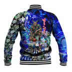 Personalized North Melbourne Football Kangaroos Baseball Jacket Tropical Hibiscus Flowers - Pacific Fusion Style