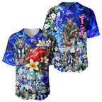 Personalized North Melbourne Football Kangaroos Baseball Jersey Tropical Hibiscus Flowers - Pacific Fusion Style