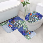 Personalized North Melbourne Football Kangaroos Bathroom Set Tropical Hibiscus Flowers - Pacific Fusion Style
