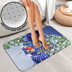 Personalized North Melbourne Football Kangaroos Bathroom Set Tropical Hibiscus Flowers - Pacific Fusion Style