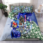 Personalized North Melbourne Football Kangaroos Bedding Set Tropical Hibiscus Flowers - Pacific Fusion Style