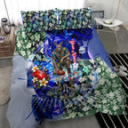 Personalized North Melbourne Football Kangaroos Bedding Set Tropical Hibiscus Flowers - Pacific Fusion Style