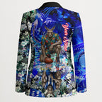 Personalized North Melbourne Football Kangaroos Blazer Tropical Hibiscus Flowers - Pacific Fusion Style
