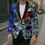 Personalized North Melbourne Football Kangaroos Blazer Tropical Hibiscus Flowers - Pacific Fusion Style