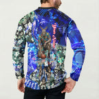Personalized North Melbourne Football Kangaroos Button Sweatshirt Tropical Hibiscus Flowers - Pacific Fusion Style