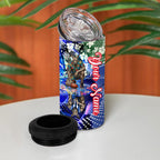 Personalized North Melbourne Football Kangaroos 4 in 1 Can Cooler Tumbler Tropical Hibiscus Flowers - Pacific Fusion Style