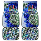 Personalized North Melbourne Football Kangaroos Car Mats Tropical Hibiscus Flowers - Pacific Fusion Style