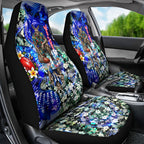 Personalized North Melbourne Football Kangaroos Car Seat Cover Tropical Hibiscus Flowers - Pacific Fusion Style