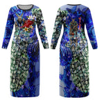 Personalized North Melbourne Football Kangaroos Couples Matching Long Sleeve Bodycon Dress and Long Sleeve Button Shirt Tropical Hibiscus Flowers - Pacific Fusion Style