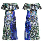 Personalized North Melbourne Football Kangaroos Couples Matching Off Shoulder Maxi Dress and Long Sleeve Button Shirt Tropical Hibiscus Flowers - Pacific Fusion Style