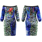 Personalized North Melbourne Football Kangaroos Couples Matching Off The Shoulder Long Sleeve Dress and Long Sleeve Button Shirt Tropical Hibiscus Flowers - Pacific Fusion Style