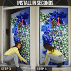 Personalized North Melbourne Football Kangaroos Door Cover Tropical Hibiscus Flowers - Pacific Fusion Style