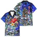 Personalized North Melbourne Football Kangaroos Family Matching Long Sleeve Bodycon Dress and Hawaiian Shirt Tropical Hibiscus Flowers - Pacific Fusion Style