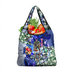 Personalized North Melbourne Football Kangaroos Grocery Bag Tropical Hibiscus Flowers - Pacific Fusion Style