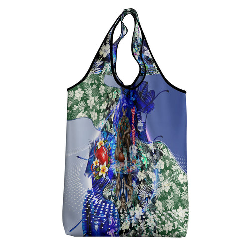 Personalized North Melbourne Football Kangaroos Grocery Bag Tropical Hibiscus Flowers - Pacific Fusion Style