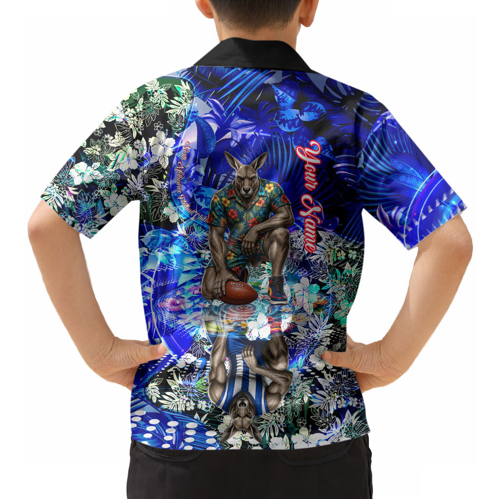 Personalized North Melbourne Football Kangaroos Hawaiian Shirt Tropical Hibiscus Flowers - Pacific Fusion Style