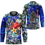 Personalized North Melbourne Football Kangaroos Hockey Jersey Tropical Hibiscus Flowers - Pacific Fusion Style