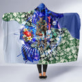 Personalized North Melbourne Football Kangaroos Hooded Blanket Tropical Hibiscus Flowers - Pacific Fusion Style