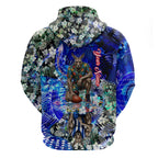Personalized North Melbourne Football Kangaroos Hoodie Tropical Hibiscus Flowers - Pacific Fusion Style